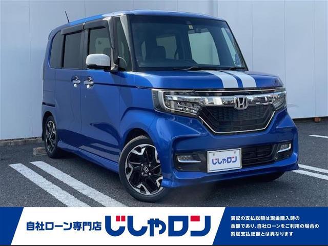 ホンダ Ｎ－ＢＯＸカスタム Ｇ・ＥＸターボホンダセンシング　純正ナビ／バックカメラ／両側電動スライドドア／ビルトインＥＴＣ／前後ドライブレコーダー／革巻きステアリング／ステアリングスイッチ／パドルシフト／ハーフレザーシート／ＬＥＤヘッドライト／フォグ／マット