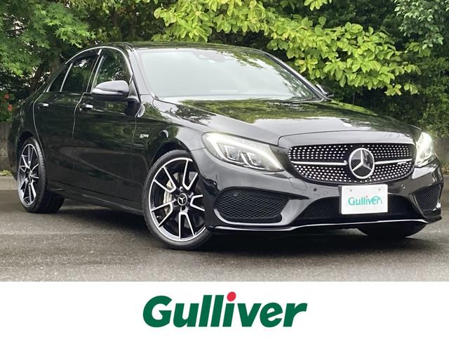 メルセデスＡＭＧ Ｃ４３　４マチック　純正ナビ　フルセグ　サンルーフ　本革シート　エアロ　衝突軽減　アイドリングストップ　コーナーセンサー　クルコン　ターボ　ＢＵＲＭＥＳＴＥＲサウンド　電動トランク　ＬＥＤライト　パドルシフト　Ｂカメラ