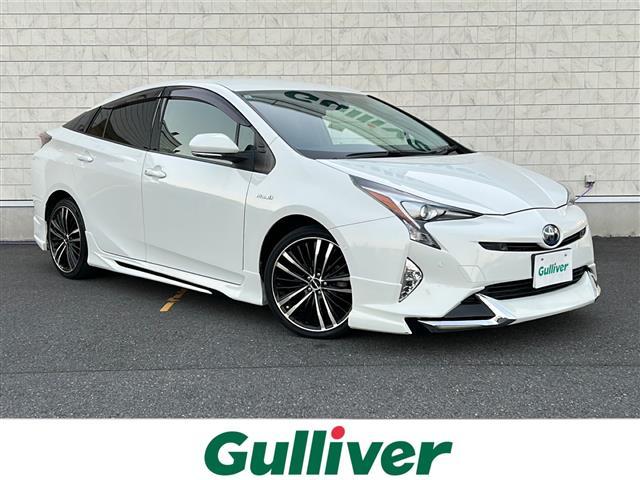 プリウス Ｓセーフティプラス　ＴｏｙｏｔａＳａｆｅｔｙＳｅｎｓｅ　モデリスタフルエアロ　純正ＳＤナビ　ＢＴ　ＣＤ　ＤＶＤ　フルセグ　バックカメラ　レーダークルーズコントロール　社外１８インチアルミホイール　ＬＥＤオートライト（1枚目）