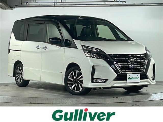 セレナ(日産) ハイウェイスターV 禁煙 9型ナビ セーフティパックA フリップダウンモニター インテリジェントルームミラー プロパイロット 電動パーキングブレーキ ブレーキホールド シートカバー ETC スペアキー 両側パワースライド 中古車画像