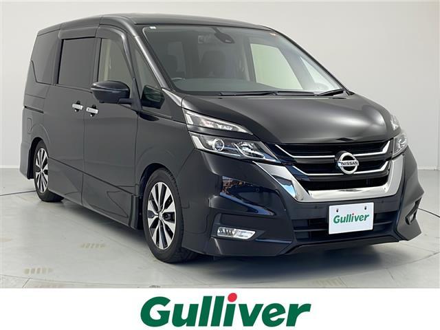 セレナ(日産) ハイウェイスター 衝突軽減ブレーキ 純正9インチナビ パーキングアシスト 両側パワースライドドア クルーズコントロール 前席シートヒーター アイドリングストップ 横滑り防止装置 車線逸脱警報 純正フロアマット ETC 中古車画像