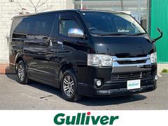 ハイエースバン ロングスーパーGL 4WD モデリスタアンダーエアロ 社外15AW LEDヘッドライト 社外SDナビ フルセグ バックカメラ 両側スライドイージークローザ AC100V電源 前後ドライブレコーダー リアシートスライド加工 中古車画像