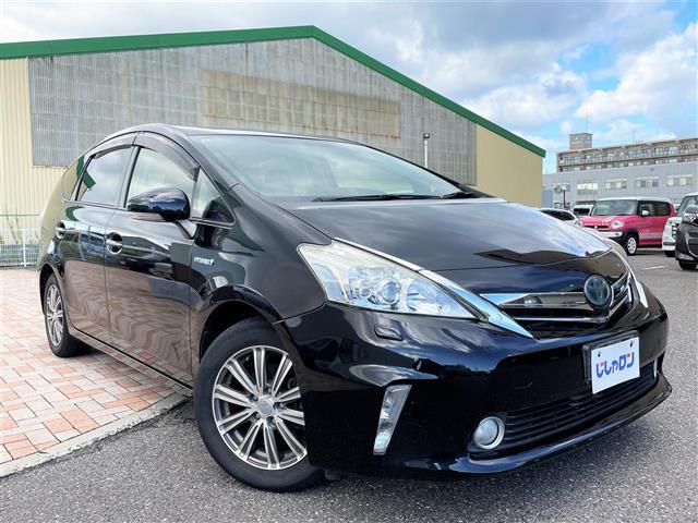 プリウスα（トヨタ）Ｇ　チューン　ブラック　プッシュスタート　スペアキー　ワンセグＴＶ（走行時視聴可）　ＣＤ、ＤＶＤ、ＡＭ、ＦＭ視聴可　Ｂｌｕｅｔｏｏｔｈ接続可　バックカメラ　ハーフレザーシート　本革巻きステアリング 中古車画像