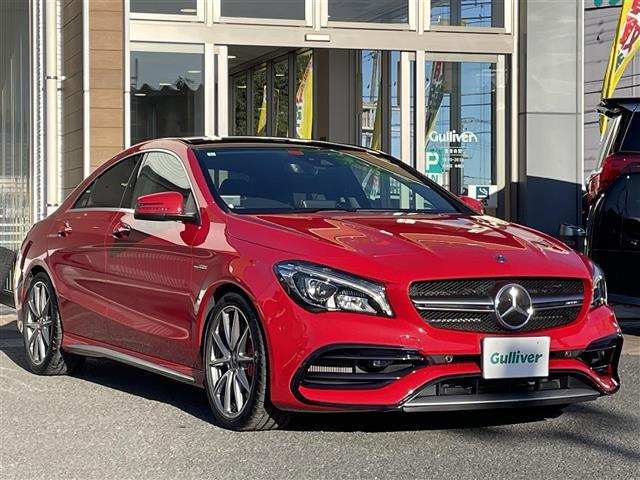 CLAクラス CLA45 4マチック パノラミックスライディングルーフAMGスカッフプレートBSM純正ドラレコメモリナビフルセグテレビバックカメラウィンカーミラープッシュスタートAMGブレーキパット前席パワーシート(メモリー機能付き)(1枚目)
