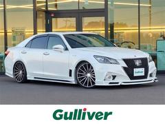 クラウンハイブリッド アスリートS ブラックスタイル サンルーフ 純正ナビ パノラミックビューモニター ROJAMフルエアロ ROJAM4本出マフラー レーダークルーズコントロール キセノンヘッドライト レザーシート シートヒーター セーフティセンス 中古車画像