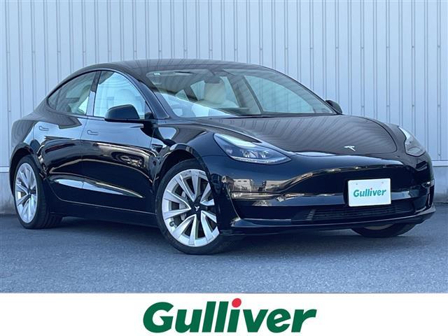 モデル３(テスラ) ロングレンジ　ＡＷＤ　ガラスルーフ純正ナビバックモニター革シートユーザー買取車ステアリングヒーターシートヒーターカードキーＥＴＣパワーシート１９インチアルミ 中古車画像