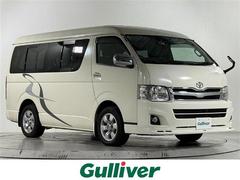 ハイエースワゴン GL ワンオーナー車 キャンピング仕様車 テーブル付き ベットキット 社外コンバーター 家庭用テレビ付き AC100V電源 カーテン付き 社外7インチナビ フルセグテレビ ETC 保証書 取扱説明書 中古車画像