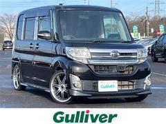 タント カスタムRS SA 車高調 スマートアシスト 衝突被害軽減ブレーキ 横滑り防止装置 エコアイドル 両側パワースライドドア シートカバー 革巻きステアリング レーダー探知機 プッシュスタート スマートキー LEDライト 中古車画像