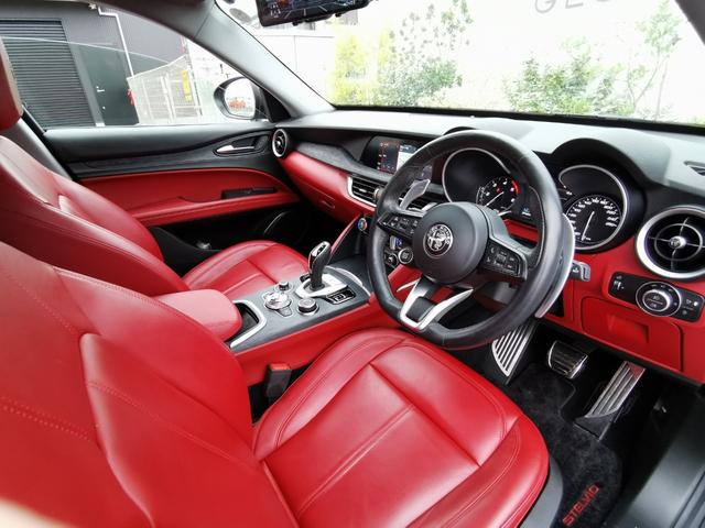 ステルヴィオ 2.2ターボ ディーゼルQ4スプリント 1オーナー 禁煙 ACC 赤革 DNAシステム ナビ フルセグ バックカメラ パドルシフト ブラインドスポットモニター レーンディパーチャーワーニング 衝突軽減 メモリー付電動シート シートヒーター(38枚目)