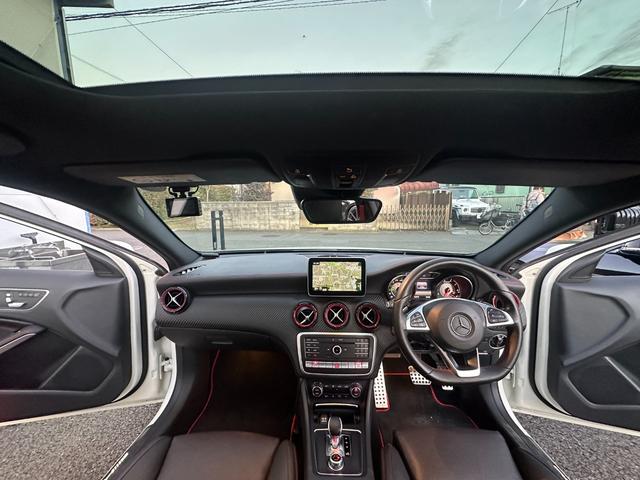 Ａクラス Ａ４５　４マチック　１年距離無制限保証／パノラマＳＲ／１８インチＡＷ／黒本革／レーダーセーフティー／シートヒーター／パドルシフト／パナメリカーナグリル／Ｂｌｕｅｔｏｏｔｈ／バックカメラ／ディストロニック／レッドキャリパー（46枚目）