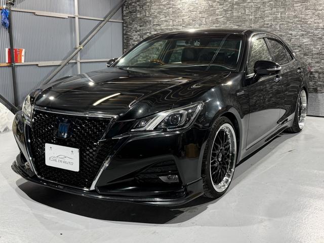 クラウンハイブリッド アスリートS 全国1年保証/後期型/AIMGAINエアロ/AME20インチAW/TEIN車高調/LEDライト/コンビハンドル/黒革調シートカバー/シートヒーター/Bluetooth/バックカメラ/レーダークルーズ(12枚目)