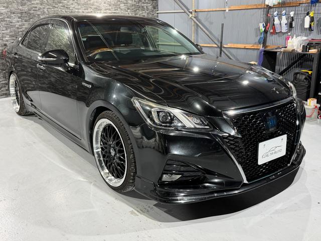 クラウンハイブリッド アスリートS 全国1年保証/後期型/AIMGAINエアロ/AME20インチAW/TEIN車高調/LEDライト/コンビハンドル/黒革調シートカバー/シートヒーター/Bluetooth/バックカメラ/レーダークルーズ(15枚目)