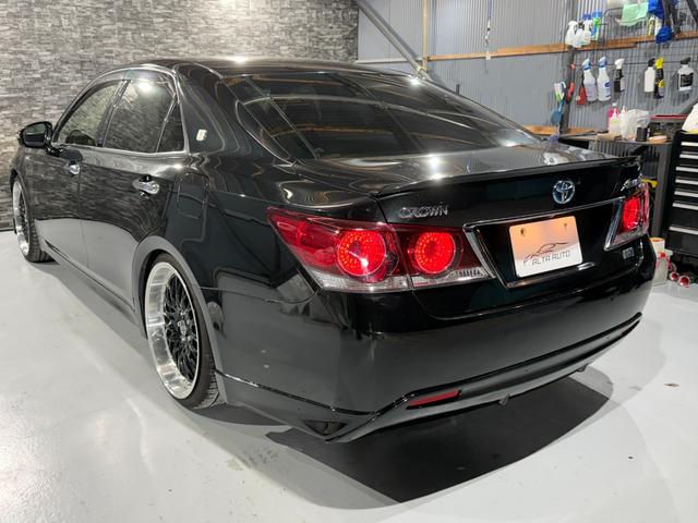 クラウンハイブリッド アスリートS 全国1年保証/後期型/AIMGAINエアロ/AME20インチAW/TEIN車高調/LEDライト/コンビハンドル/黒革調シートカバー/シートヒーター/Bluetooth/バックカメラ/レーダークルーズ(22枚目)