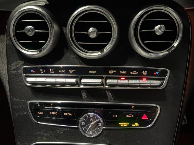 Cクラス C200アバンギャルド AMGライン ディーラー車 右ハンドル ブラックレザー AMGエアロ 純正ナビ フルセグ対応 社外18AW レッドキャリパー LEDライト ローダウン パワーシート シートヒーター アダプティブクルーズ ETC(13枚目)