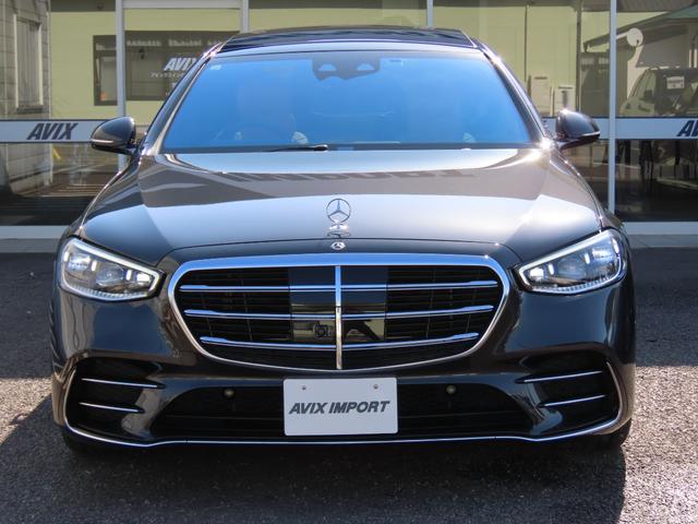Sクラス S500 4マチックロング AMGライン リアコンフォートPKG 後席モニター ショーファー 禁煙1オナ パノラマSR 3Dコックピット HUD 茶革 前後温冷シート&マッサージ ACC ブルメスター ナビ TV 全周C カープレイ 20AW(3枚目)