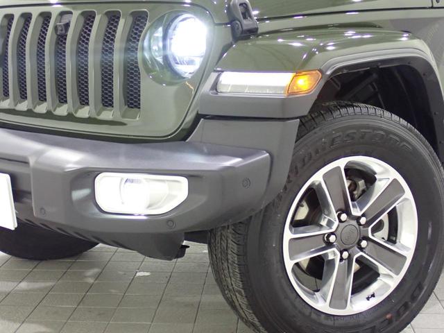 ジープ・ラングラーアンリミテッド サハラ・サージグリーン 認定中古車保証1年付帯 レザーシート AndoridAuto Apple car play Bluetooth LEDヘッドライト シートヒーター ハンドルヒーター ETC2.0(6枚目)