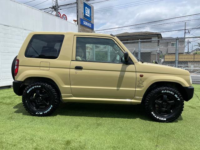 パジェロミニ ＸＲ　ＭＡＴＴＥ　ＥＤＩＴＩＯＮ　４ＷＤ　ジープラングラー・ゴビ色に全塗装　新品ＭＴタイヤ　背面タイヤ　ＳＤナビ　ベージュインテリア　オフロード未使用（5枚目）