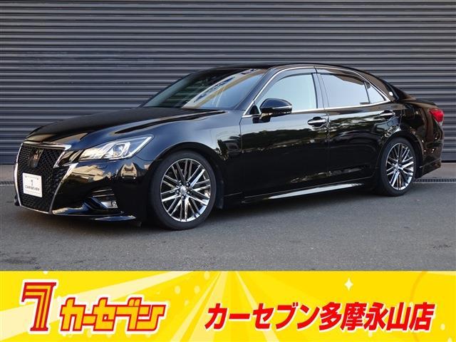 クラウン アスリートＧ　衝突被害軽減ブレーキ　アダプティブクルーズコントロール　レーンキープ　クリアランスソナー　テレビ　ナビ　Ｂｌｕｅｔｏｏｔｈ対応　シートヒーター　シートクーラー　ローダウン　社外マフラー（2枚目）