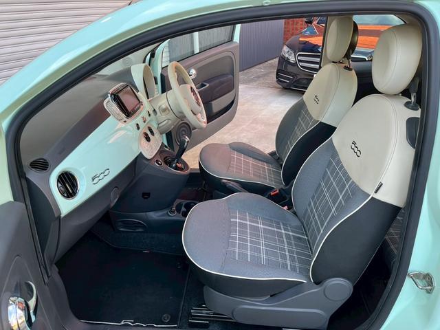 500 ツインエア ラウンジ 正規D車 ガラスルーフ アイボリーインテリア(チェック柄) 社外ナビ地デジ リアパーキングセンサー バイキセノンHL アイドリングS キーレスエントリー 純正15AW(16枚目)