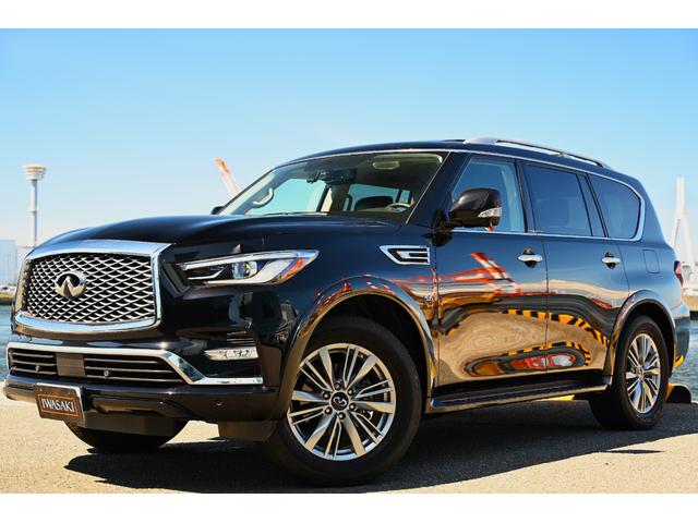 ベースグレード　新車並行法人禁煙屋根保管走行２．１万ＫｍＵＳインフィニティＱＸ８０左ハンドルブラック＆ブラックフルレザーダイヤモンドステッチ入りＢＯＳＥサウンドシステム８人乗り(24枚目)