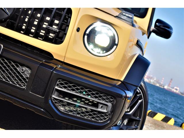 Gクラス G63 AMG世田谷特別オーダーモデル法人禁煙屋根保管左H特注オーダーカラーデザートサンドカーボンインテリア&ステアリングナイトパッケージエクスクルーシブPKG黒本革ベンチレーター22インチアルミディーラー(13枚目)