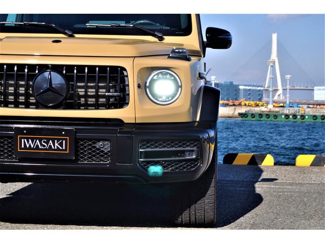 Gクラス G63 AMG世田谷特別オーダーモデル法人禁煙屋根保管左H特注オーダーカラーデザートサンドカーボンインテリア&ステアリングナイトパッケージエクスクルーシブPKG黒本革ベンチレーター22インチアルミディーラー(35枚目)
