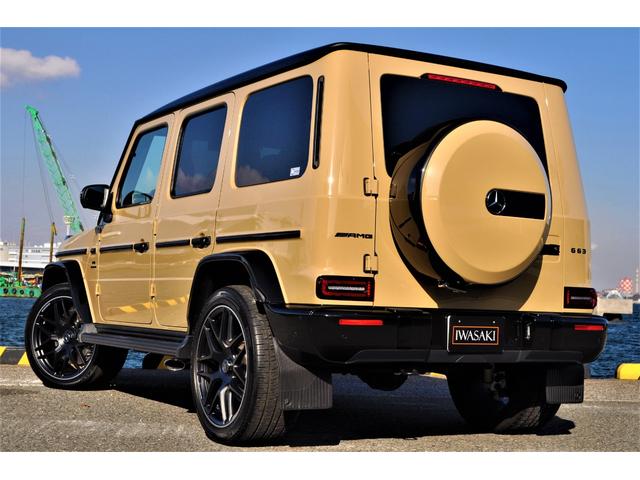 Gクラス G63 AMG世田谷特別オーダーモデル法人禁煙屋根保管左H特注オーダーカラーデザートサンドカーボンインテリア&ステアリングナイトパッケージエクスクルーシブPKG黒本革ベンチレーター22インチアルミディーラー(41枚目)