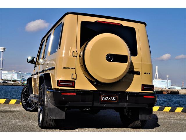 Gクラス G63 AMG世田谷特別オーダーモデル法人禁煙屋根保管左H特注オーダーカラーデザートサンドカーボンインテリア&ステアリングナイトパッケージエクスクルーシブPKG黒本革ベンチレーター22インチアルミディーラー(45枚目)