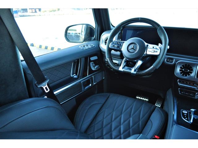 Gクラス G63 AMG世田谷特別オーダーモデル法人禁煙屋根保管左H特注オーダーカラーデザートサンドカーボンインテリア&ステアリングナイトパッケージエクスクルーシブPKG黒本革ベンチレーター22インチアルミディーラー(66枚目)