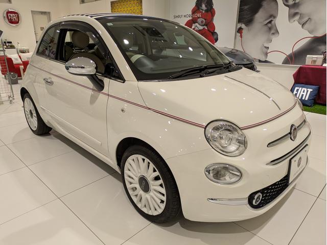 500C ドルチェヴィータ 100台限定車 専用ソフトトップ クロームボンネットライン 専用16インチアルミ ボディーレッドラインデカール 専用ハーフレザーシート キセノンヘッドライト リアパークセンサー CarPlay ETC(2枚目)