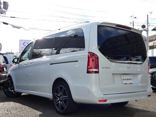 Vクラス V220d アバンギャルド ロング AMGライン パノラマSR フルフラットシート 黒革 RSP MBUX 9速AT インテリジェントD LED 純正メモリーナビ地デジ360°カメラ 社外デジタルインナーミラー 専用19AW 7人乗 禁煙 正規D車(14枚目)