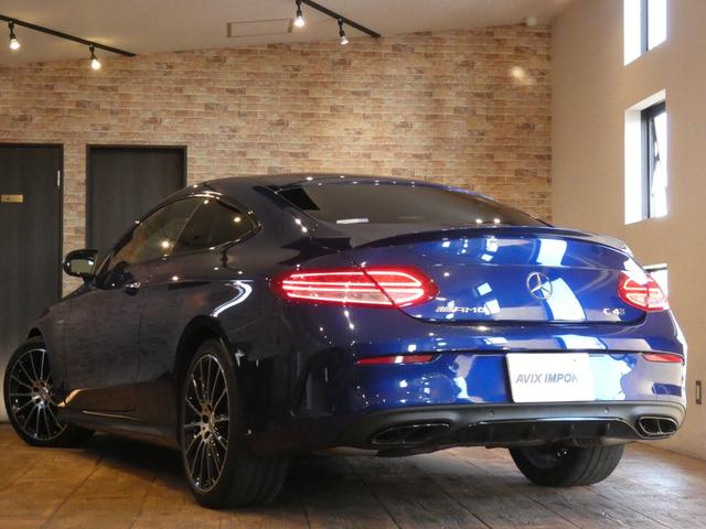 Ｃクラス Ｃ４３　４マチッククーペ　当店下取車　９ＡＴ　ＲＳＰ　ディストロ　黒革　ナビ　ＴＶ　Ｂカメラ　ＰＴＳ　Ｂｕｒｍｅｓｔｅｒ　キーレスゴー　クルコン　ＬＥＤライト　パナメリカーナグリル　ＡＭＧ１９ＡＷ（2枚目）