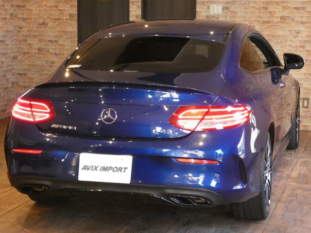 Ｃクラス Ｃ４３　４マチッククーペ　当店下取車　９ＡＴ　ＲＳＰ　ディストロ　黒革　ナビ　ＴＶ　Ｂカメラ　ＰＴＳ　Ｂｕｒｍｅｓｔｅｒ　キーレスゴー　クルコン　ＬＥＤライト　パナメリカーナグリル　ＡＭＧ１９ＡＷ（42枚目）