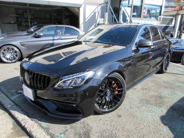 Cクラス C63 S パナメリカーナグリル ブルメスター 純正ナビ バックカメラ ヘッドアップディスプレイ カーボンパーツ 黒革シートヒーター ETC ドラレコ(2枚目)
