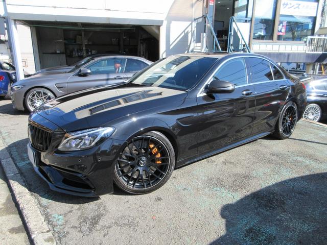 Cクラス C63 S パナメリカーナグリル ブルメスター 純正ナビ バックカメラ ヘッドアップディスプレイ カーボンパーツ 黒革シートヒーター ETC ドラレコ(3枚目)