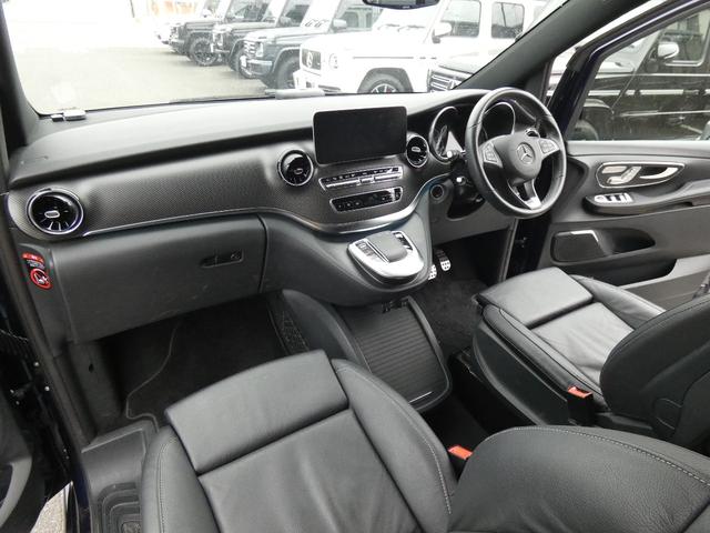 Vクラス V220dアバンギャルドロングAMGラインパッケージ 後期型 9速AT RSP パノラマSR 黒革 LEDライト 後席フルフラットS MBUXナビ地デジ全周カメラ 後席FDモニター デジタルミラー ブルメスター AMG19AW 禁煙 1オーナー 正規D車(3枚目)