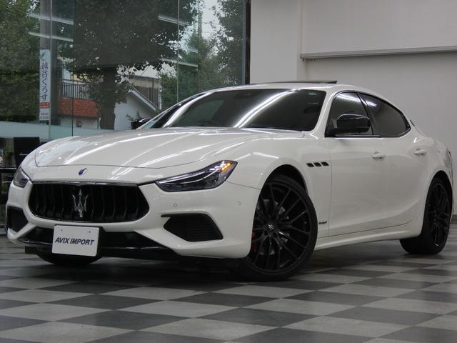 ギブリ グランスポーツ Nerissimo-PKG ガラスSR 黒革 シートヒーター インテリアカーボンP 純正ナビ DアシスタンスPKG ACC&BSA&LKA 電動トランク スカイフック 赤キャリパー 専用21AW(35枚目)