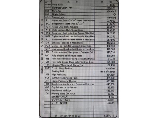 レヴエルト ベースグレード　Ｖｉｏｒａ３０Ｔｈ特別カラー　オプション８．９８９．３１０（17枚目）