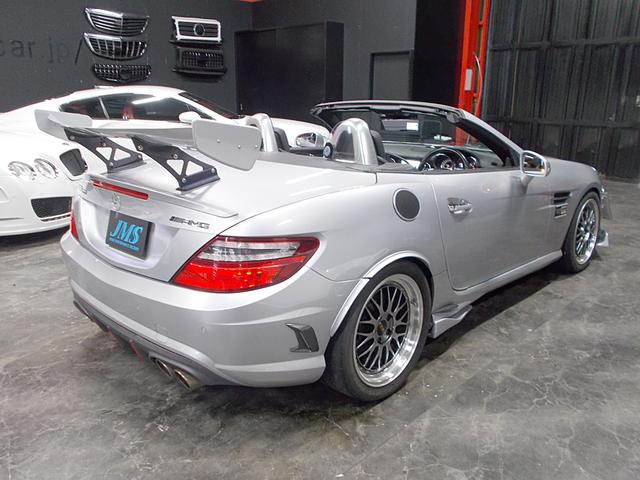 SLK SLK200エクスクルーシブ AMGスポーツパッケージ 社外エアロパーツ KW車高調 BBS18インチ GTウイング D2キャリパー D2ローター カールソンスポイラー 社外マフラー 電動オープン 黒革シート 純正ナビ 地デジTV(6枚目)