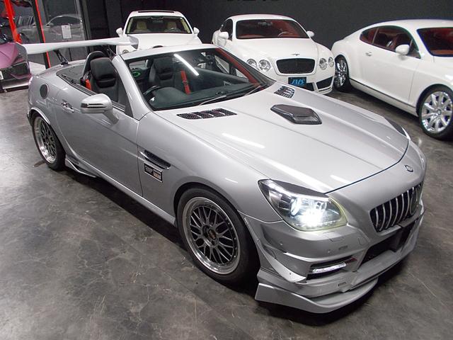 SLK SLK200エクスクルーシブ AMGスポーツパッケージ 社外エアロパーツ KW車高調 BBS18インチ GTウイング D2キャリパー D2ローター カールソンスポイラー 社外マフラー 電動オープン 黒革シート 純正ナビ 地デジTV(11枚目)