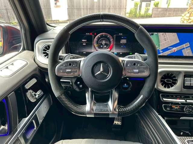Gクラス G63 マグノヒーローエディション WD 限定車 manufakturプログラムプラス ドライカーボンフェンダー カーボンインテリアPKG カーボンステアリング(9枚目)