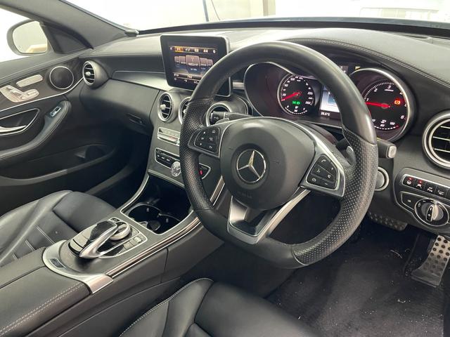 Cクラス C220dアバンギャルド AMGライン レーダーP レザーEX 純正ナビ 地デジ Bカメラ レザーシート シートヒーター LED DSRC Bluetooth HUD PTS ドラレコ リアゲート キーレスGO 禁煙車 純正18AW(45枚目)