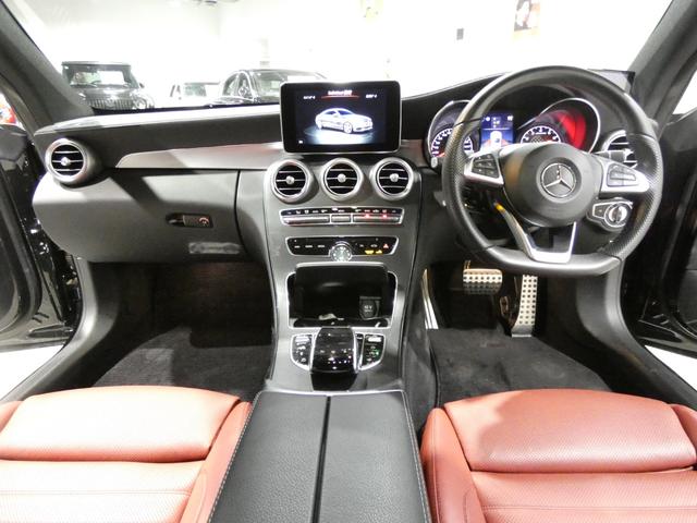 Cクラス C43 4マチッククーペ レーダーセーフティ パノラマサンルーフ クランベリーレッドレザーシート&シートヒーター 純正ナビTVバックカメラ キーレスゴー ブルメスターサウンドシステム AMGエアロ&19AW LEDヘッドライト(3枚目)