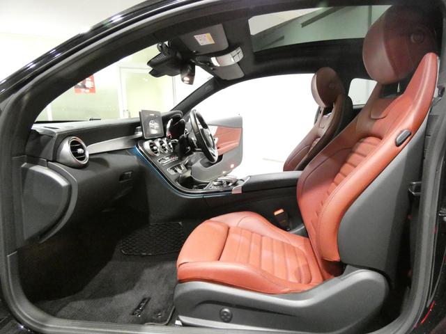 Cクラス C43 4マチッククーペ レーダーセーフティ パノラマサンルーフ クランベリーレッドレザーシート&シートヒーター 純正ナビTVバックカメラ キーレスゴー ブルメスターサウンドシステム AMGエアロ&19AW LEDヘッドライト(7枚目)