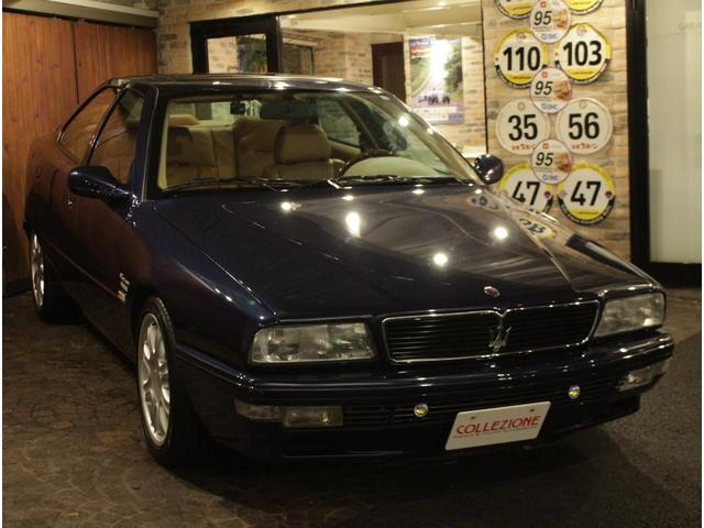 クアトロポルテ エボルツィオーネＶ８コーンズセリエスペチアレ　ディーラー車　左ハンドル　４速ＡＴ車　クオイオレザーシート　シートヒーター付き　純正１７ＡＷ　社外サンルーフ　ラサール製オーバル型時計　七宝焼きＣピラーエンブレム（4枚目）