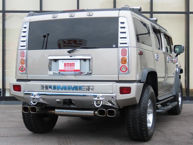 ハマーＨ２ タイプＧ　ディーラー車　左ハンドル　ＥＴＣ　バックカメラ　ドライブレコーダー　社外メモリーナビ　フルセグ　後席モニター　　Ｂｌｕｅｔｏｏｔｈ　レザーシート　電動シート　シートヒーター　社外マフラー　サンルーフ（3枚目）