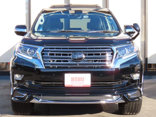 ランドクルーザープラド TX ELFORDサウンドチャンバーパイプ WALDフロントスポイラー リアスカートオーバーフェンダー フロントグリル アルパインビッグX リフトアップスピーカー サンルーフ ACC バックカメラ(3枚目)