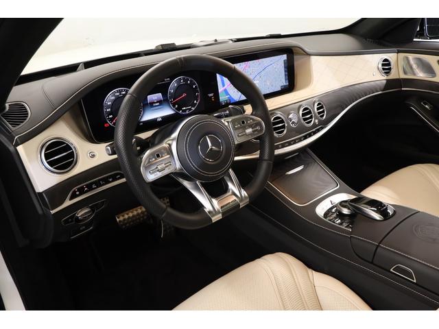 Sクラス S63 4マチック+ロング 後期モデル 有償色 白革 ショーファーPKG 20インチ鍛造アルミ パノラマルーフ LEDヘッドライト マッサージ機能 ベンチレーター ブルメスター リアエンタメ 純正HDDナビ 全周囲カメラ 地デジ(7枚目)