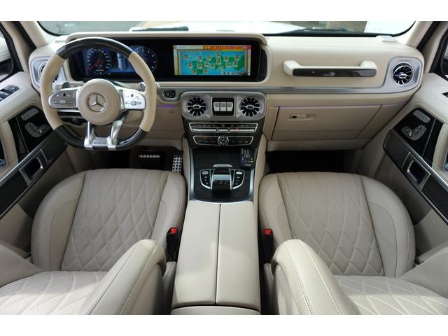 Gクラス G63 AMGレザーエクスクルーシブパッケージ レザーエクスクルーシブPKG HYPERFORGED24 リアエンターHDMI 電動ステップ Fリップ 4本出しマフラー A/Cアンビテント IIDモーションビーム カーボンインテリアPKG(12枚目)