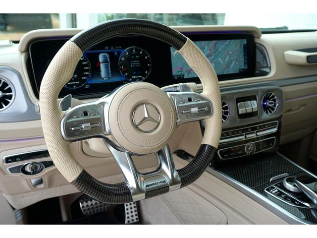 Gクラス G63 AMGレザーエクスクルーシブパッケージ レザーエクスクルーシブPKG HYPERFORGED24 リアエンターHDMI 電動ステップ Fリップ 4本出しマフラー A/Cアンビテント IIDモーションビーム カーボンインテリアPKG(19枚目)